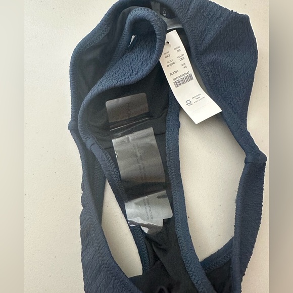 J.Crew Textured Curved-Waist Cheeky Bikini Swim Bottom Size XS Dark Blue - Picture 3 of 6
